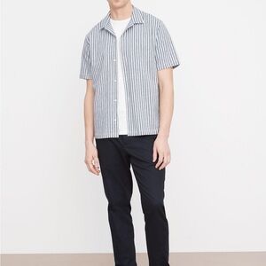 VINCE cabana stripe button down blue size M